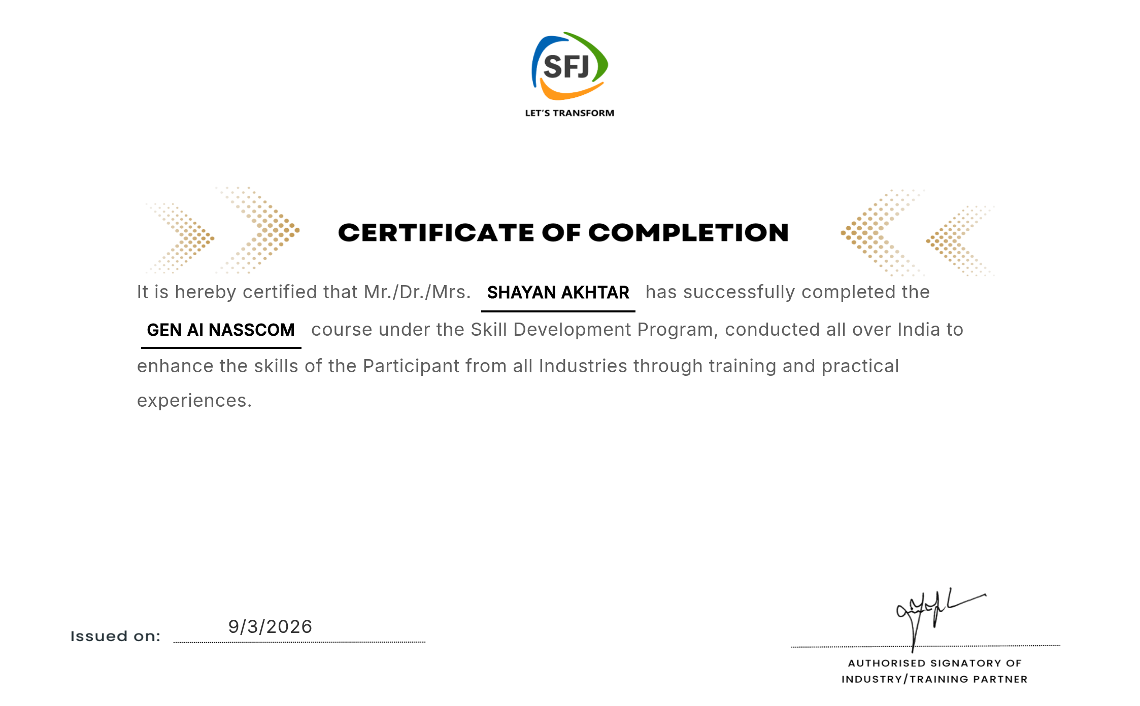 Certificate
